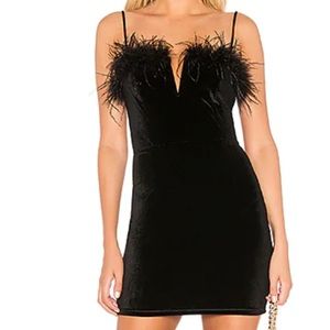 Superdown black velvet mini dress